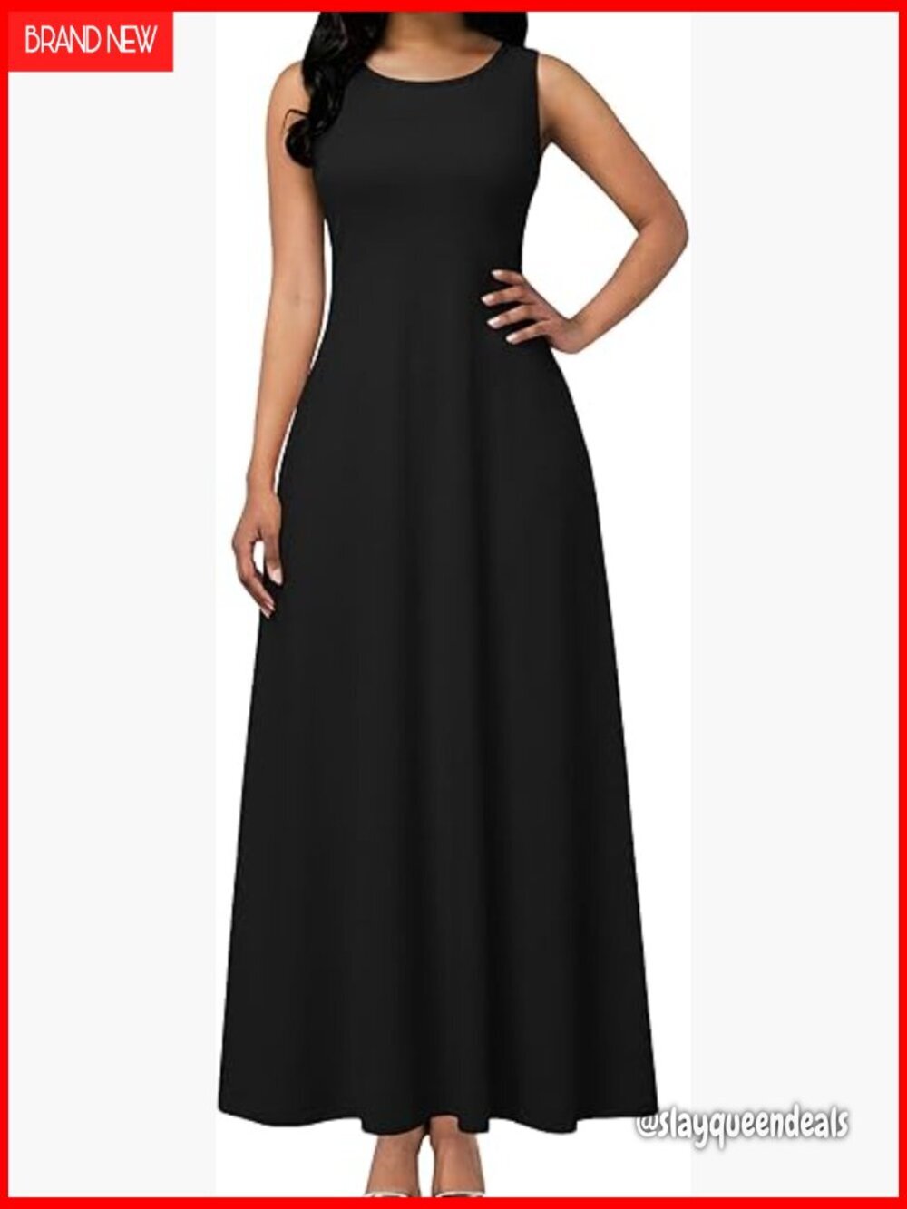 Sleeveless Maxi Dress with Pockets, Pull-On Casual Summer Dress